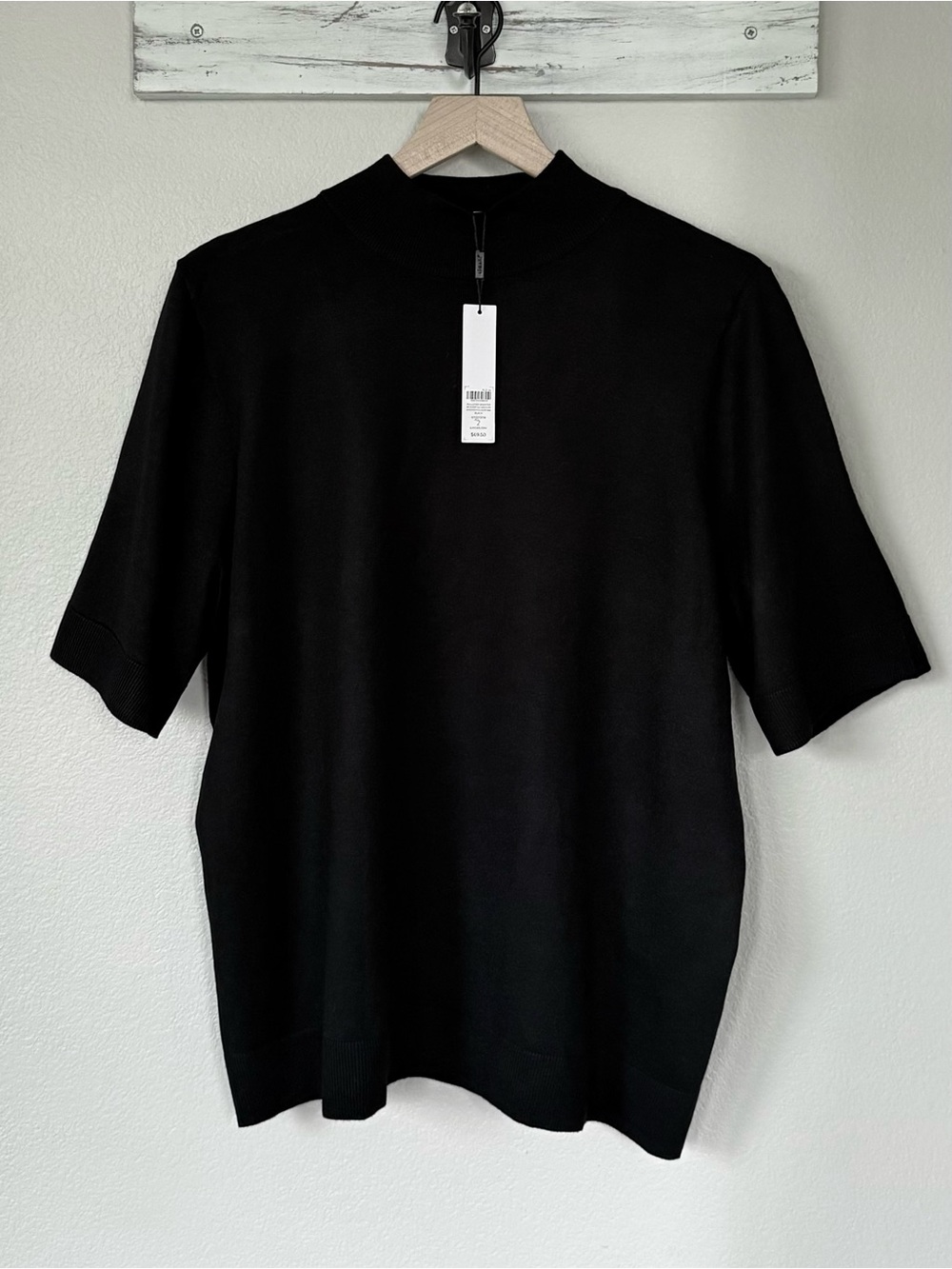 CHICO’S NWT 2 Ella Elbow Sleeve Mockneck Sweater in Black • Fall Winter Layering - Picture 2 of 9